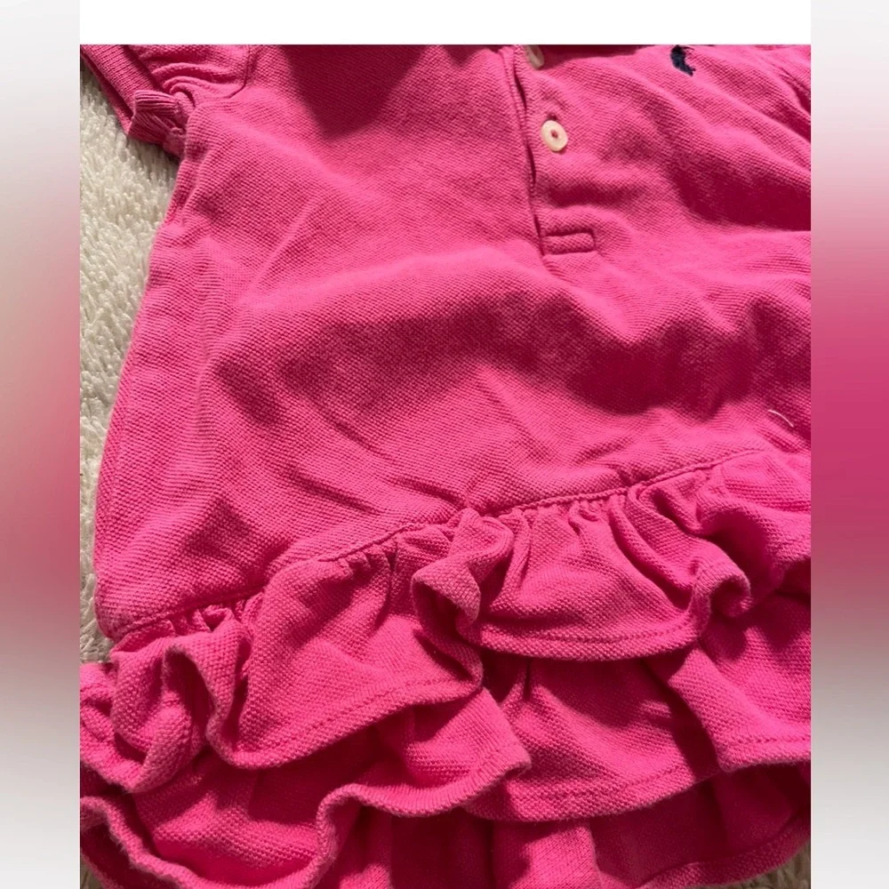 EUC Vintage Ralph Lauren Baby Girl Pink Ruffle Dress